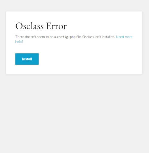Initialize Osclass Installation